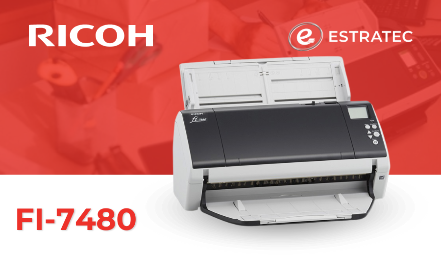 Un anuncio de una impresora Ricoh fi-7480