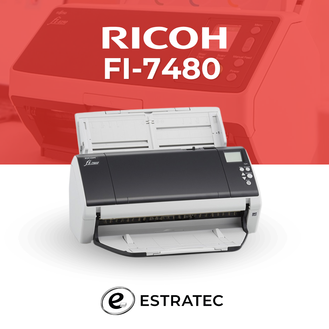 Un anuncio de una impresora Ricoh fi-7480
