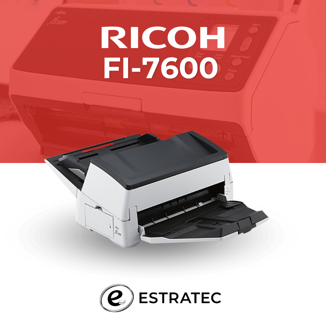 Un anuncio de una impresora Ricoh fi-7600