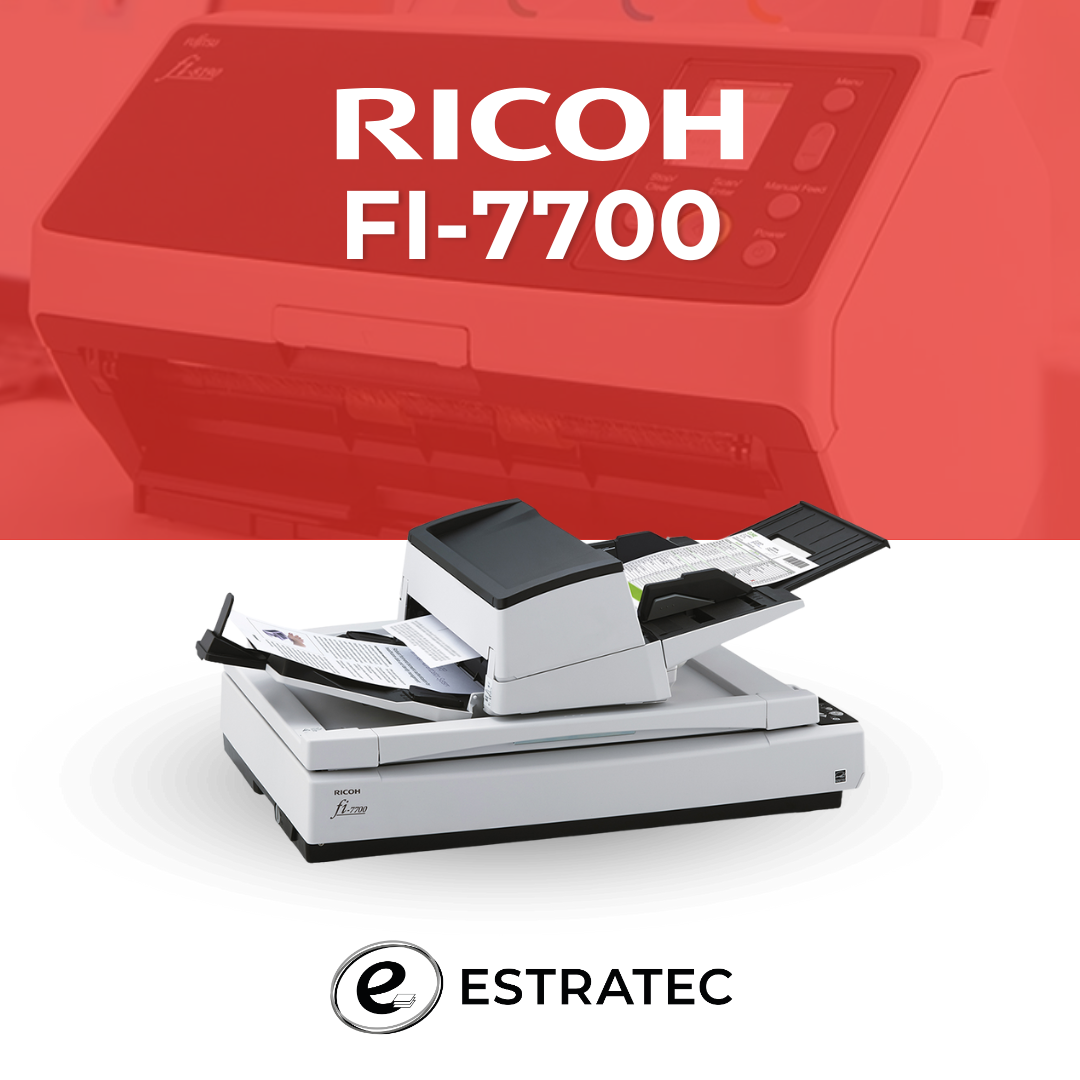 Un anuncio de una impresora Ricoh fi-7700