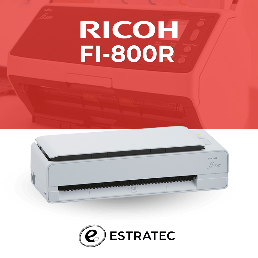 Un anuncio de una impresora Ricoh fi-800r