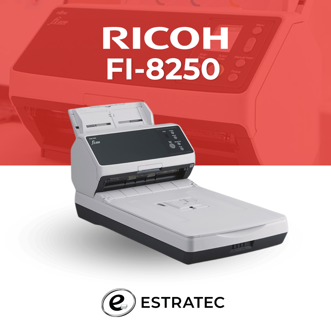 Un anuncio de un escáner Ricoh fi-825o