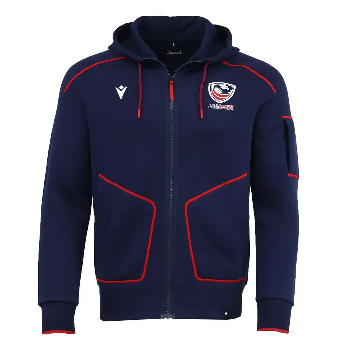 USA Rugby 25/26 Athleisure Cotton Full-zip Hoodie by Macron