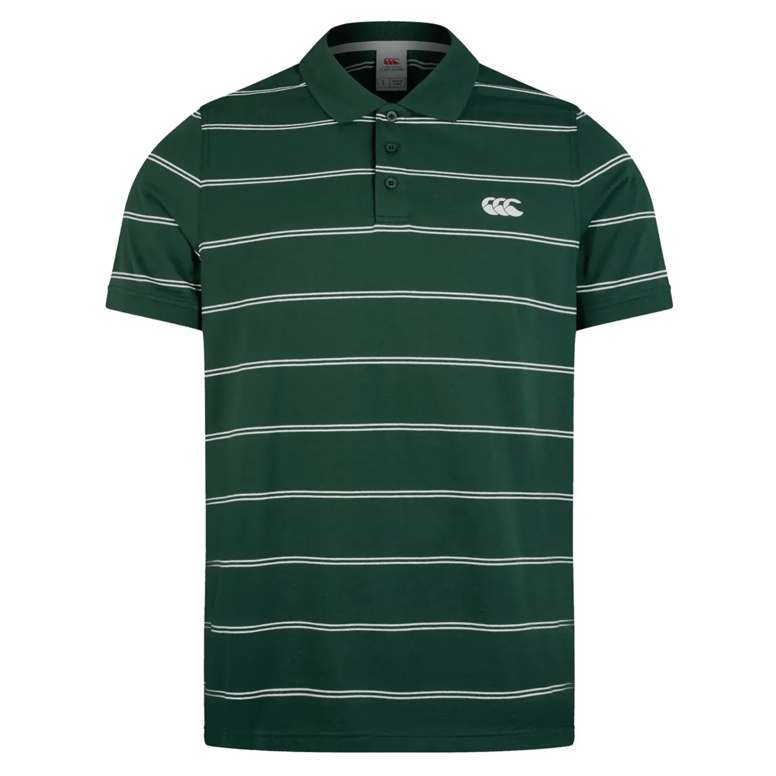 Canterbury Fundamental Yarn-Dye Stripe Polo - Dark Green