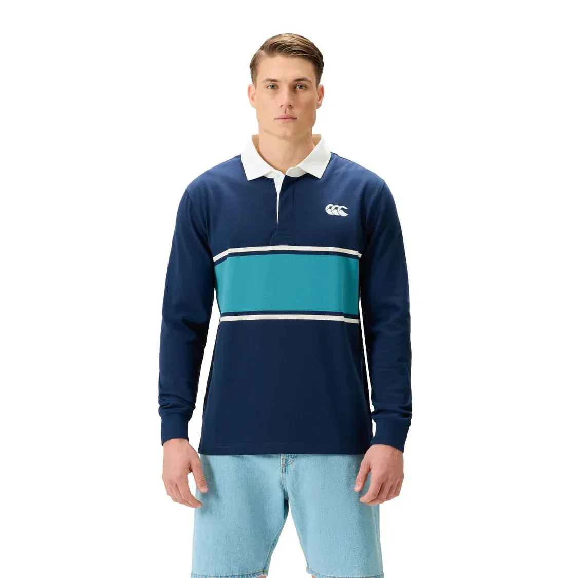 Canterbury Stripe Rugby Jersey - Dress Blue
