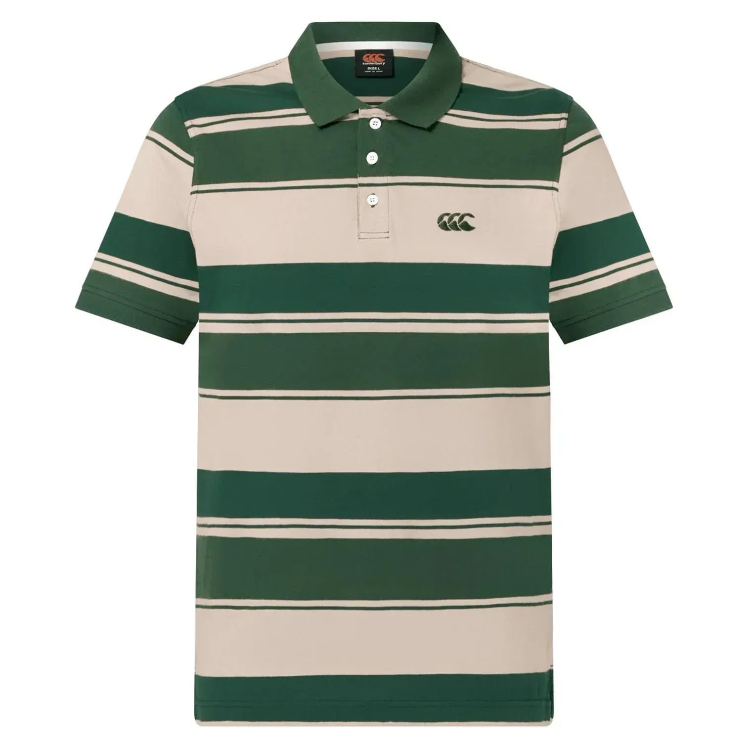 Canterbury Yarn Stripe Polo - Sycamore