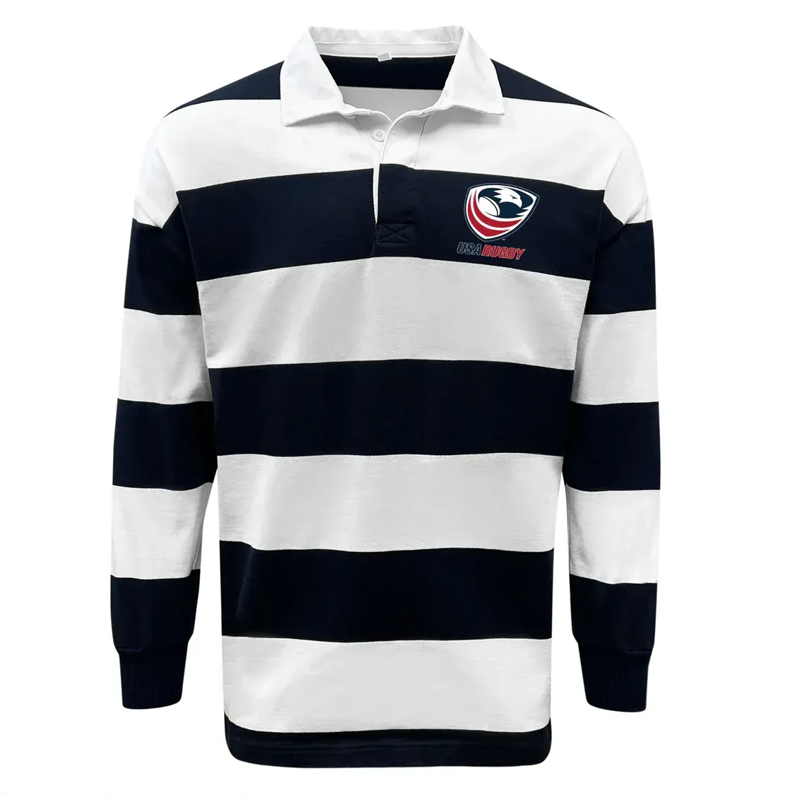 USA Rugby Hooped Classic Jersey - Navy/White