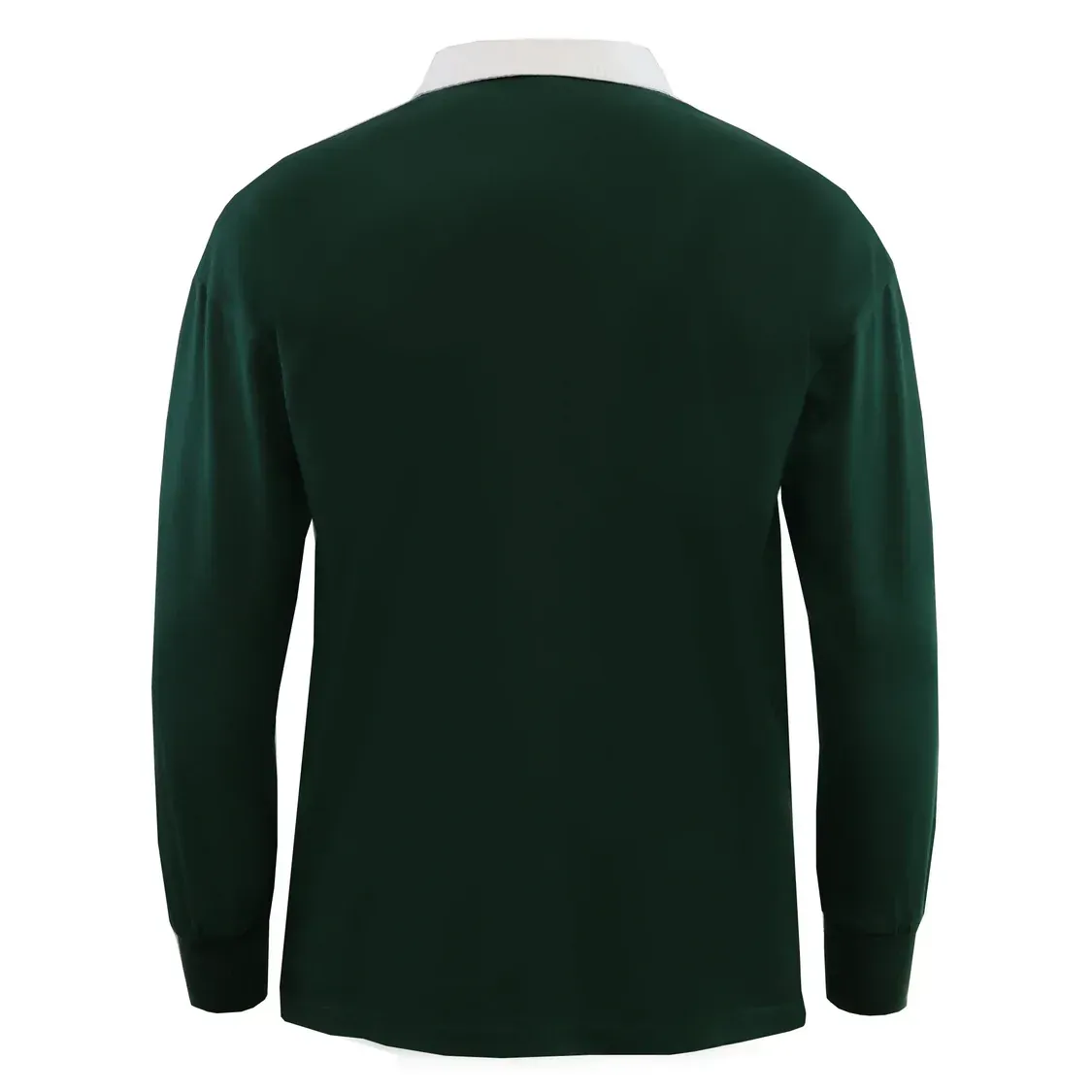 Classic Long Sleeve Solid Rugby Jersey - Dark Green