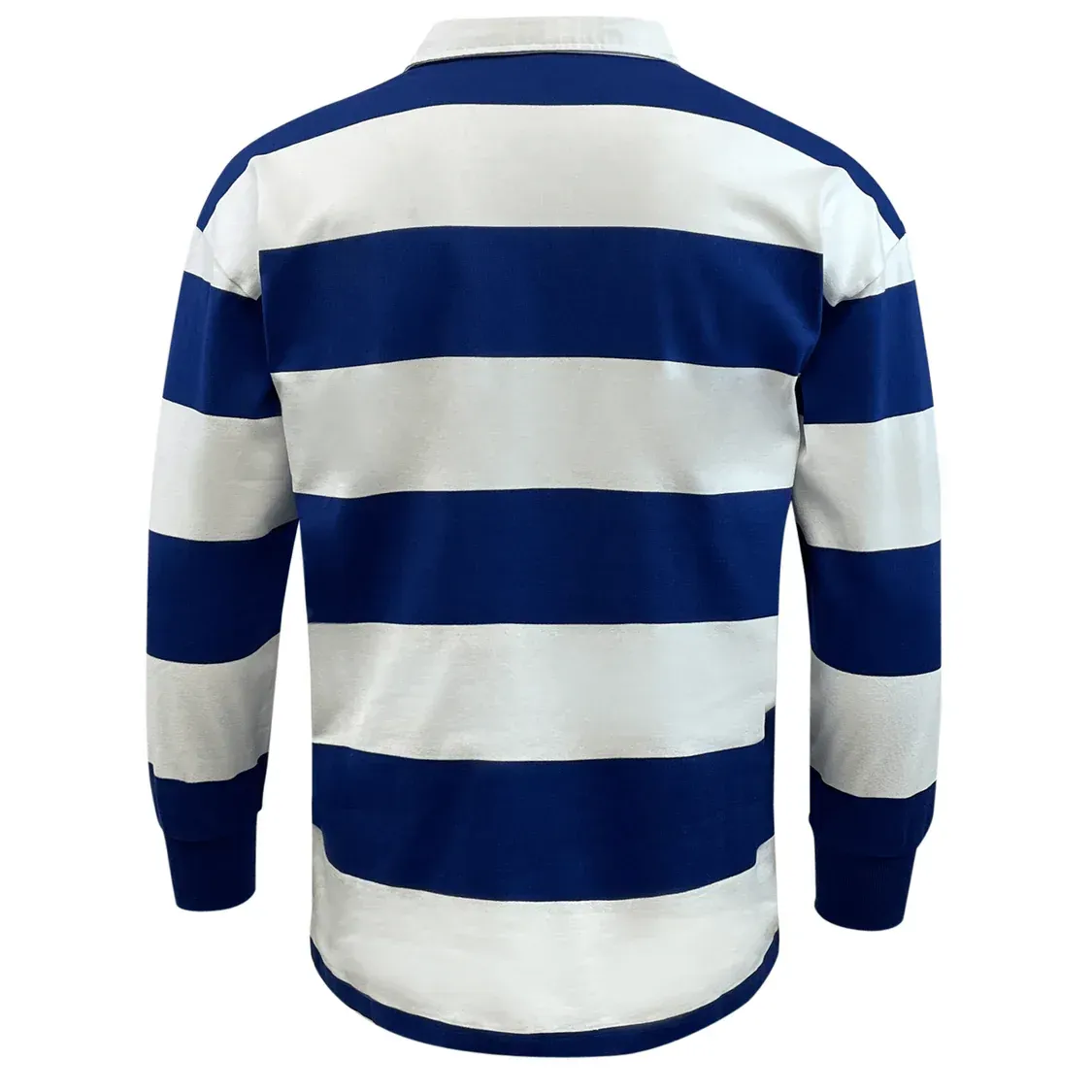 Classic Long Sleeve Hooped Rugby Jersey - Royal/White