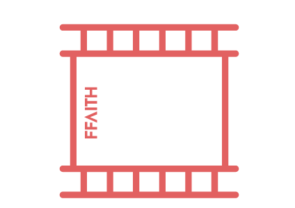Red filmstrip frame with