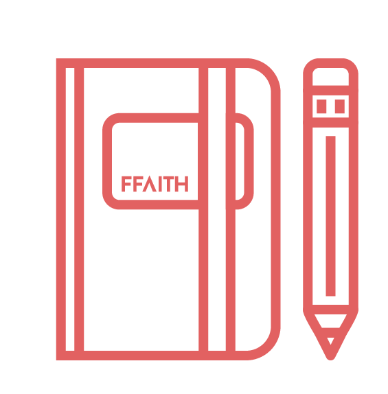 Red notebook and pencil with