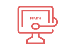 Pink icon of a computer monitor with