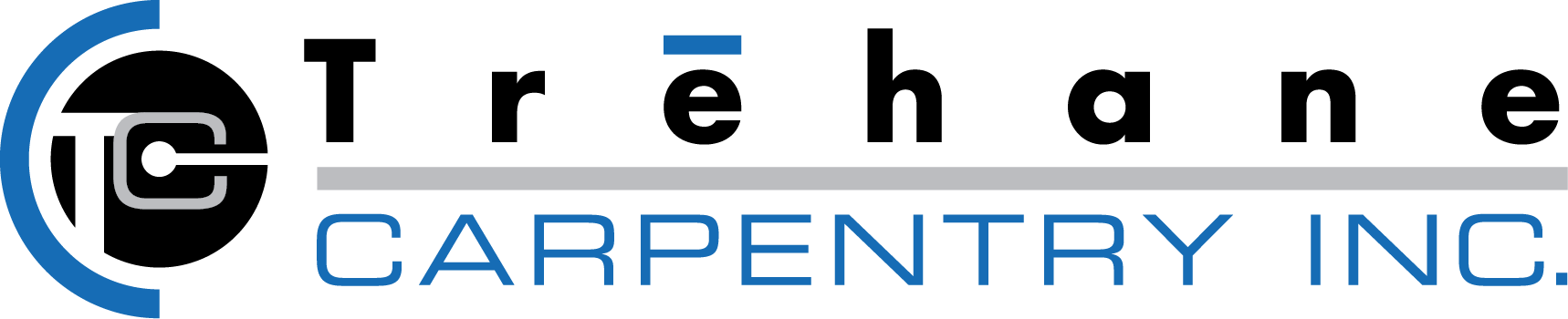 A logo for trehane carpentery inc. is shown on a white background.