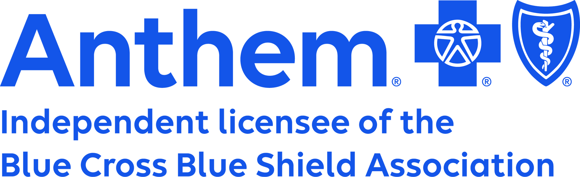 Anthem logo: Blue text and graphics with