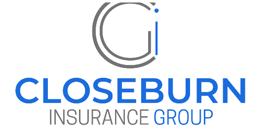 Closeburn Insurance Group logo with blue text and a grey circular graphic.