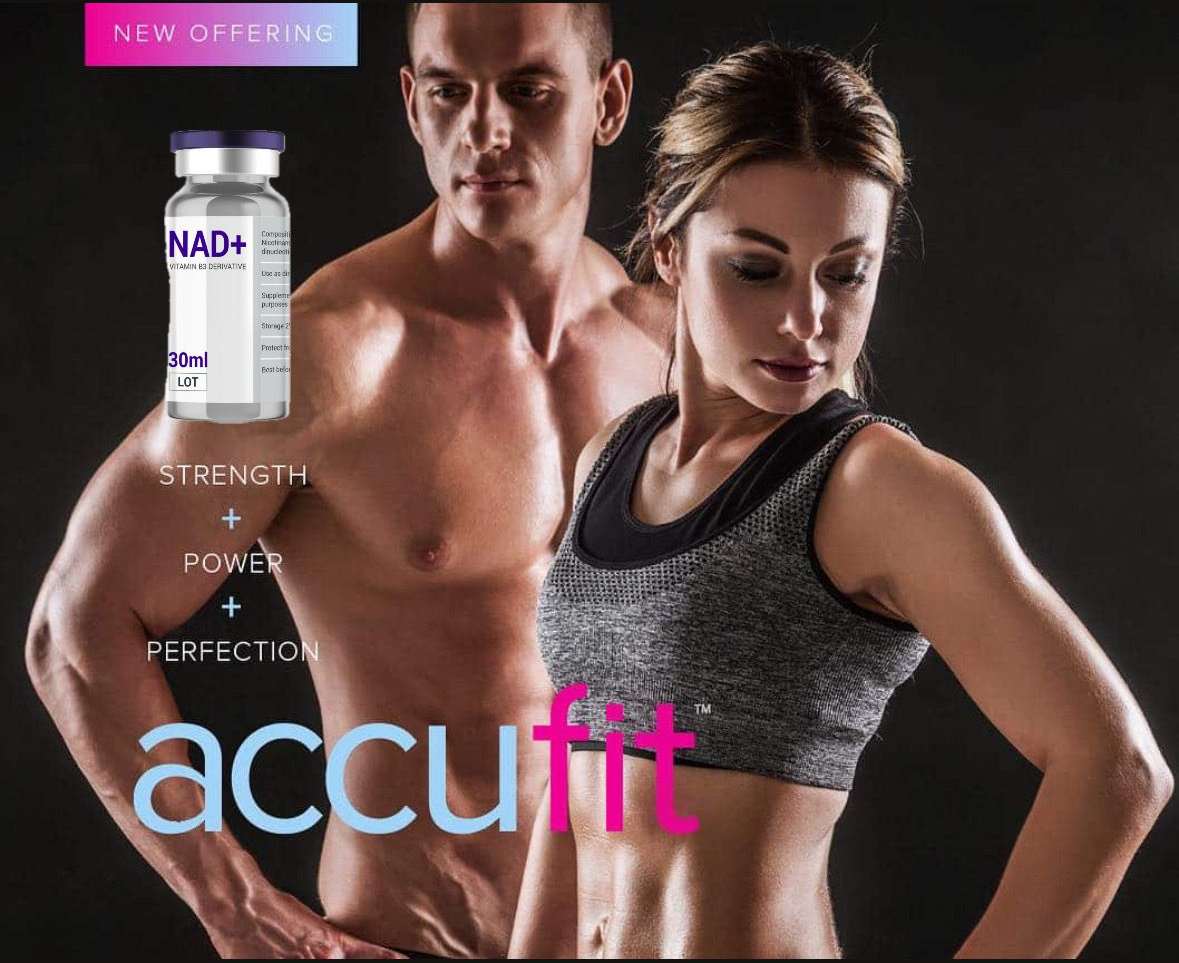 Visualize your performance: Click to see how AccuFit® and NAD+ optimize your cellular energy and muscle definition. Clinical results of AccuFit® muscle sculpting paired with NAD+ cellular injections for optimized strength and metabolic longevity at Mirelle Institute.