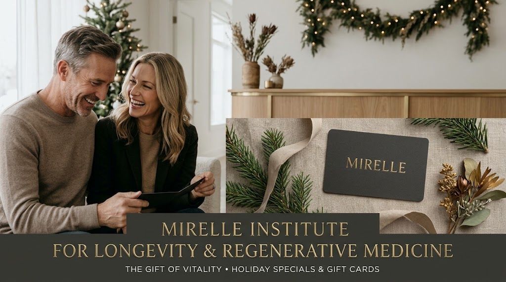 Holiday Gift Cards & Longevity Curations | Mirelle Institute Luxury holiday gift cards for regenerative aesthetics and longevity medicine at Mirelle Institute Manasquan NJ