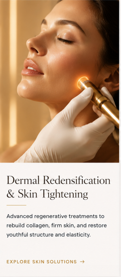 Woman being treated with Skin Tightening Solutions skin rejuvenation treatment in a luxury marble clinic at Mirelle Institute for Anti-Aging Medicine in Manasquan, New Jersey.