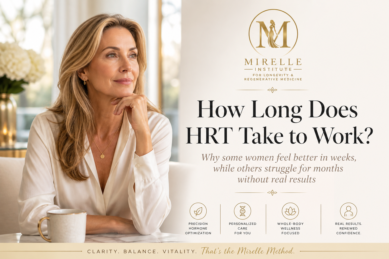 Hormone replacement therapy timeline for women with Dr. Corina Ianculovici at Mirelle Institute NJ.