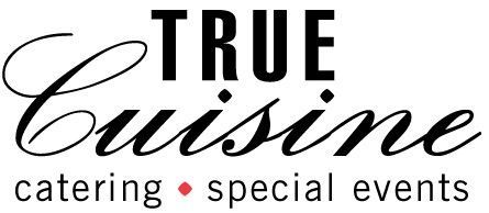 The logo for true cuisine catering company