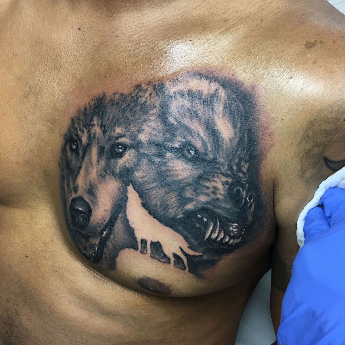 bear and wolf tattoo