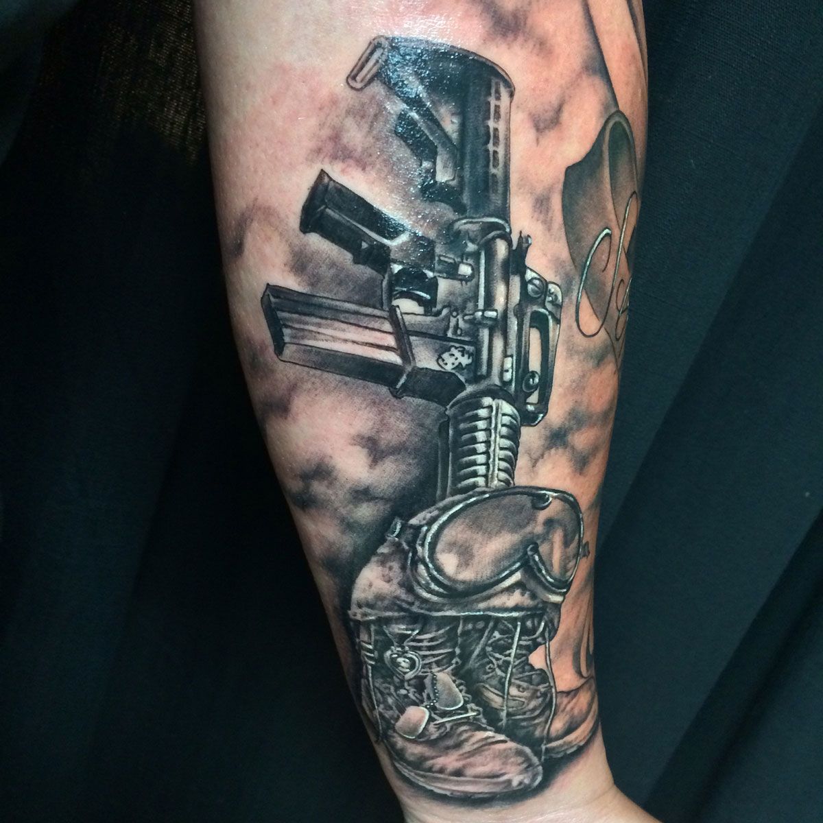 gun tattoo