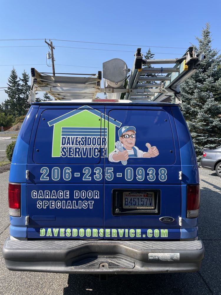 Blue van with