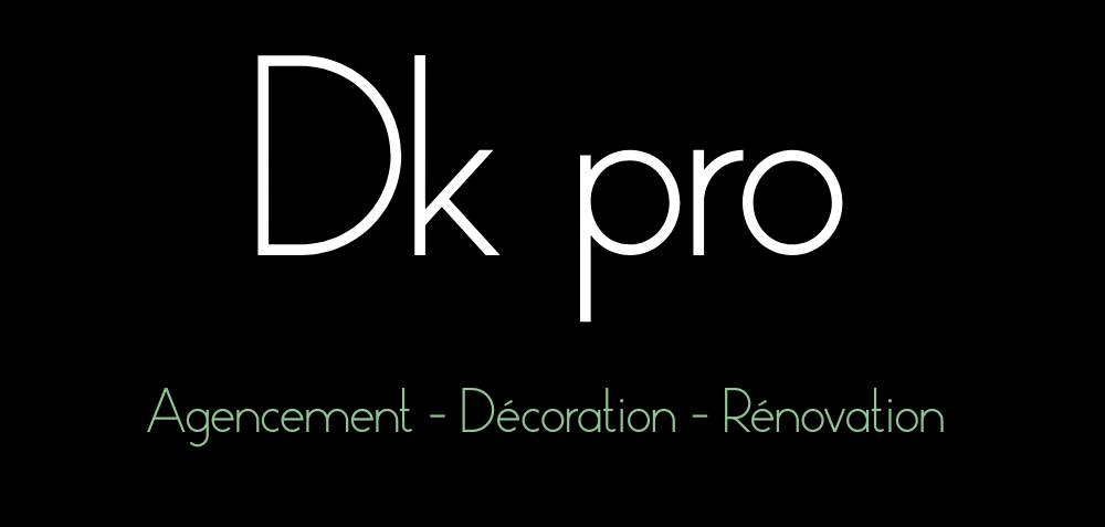 Un logo blanc pour une entreprise appelée dk pro