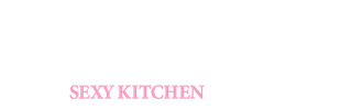 A white background with pink text that says sexy kitchen