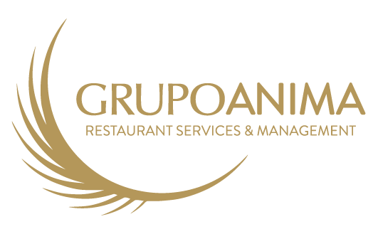 A logo for grupoanima restaurant services and management