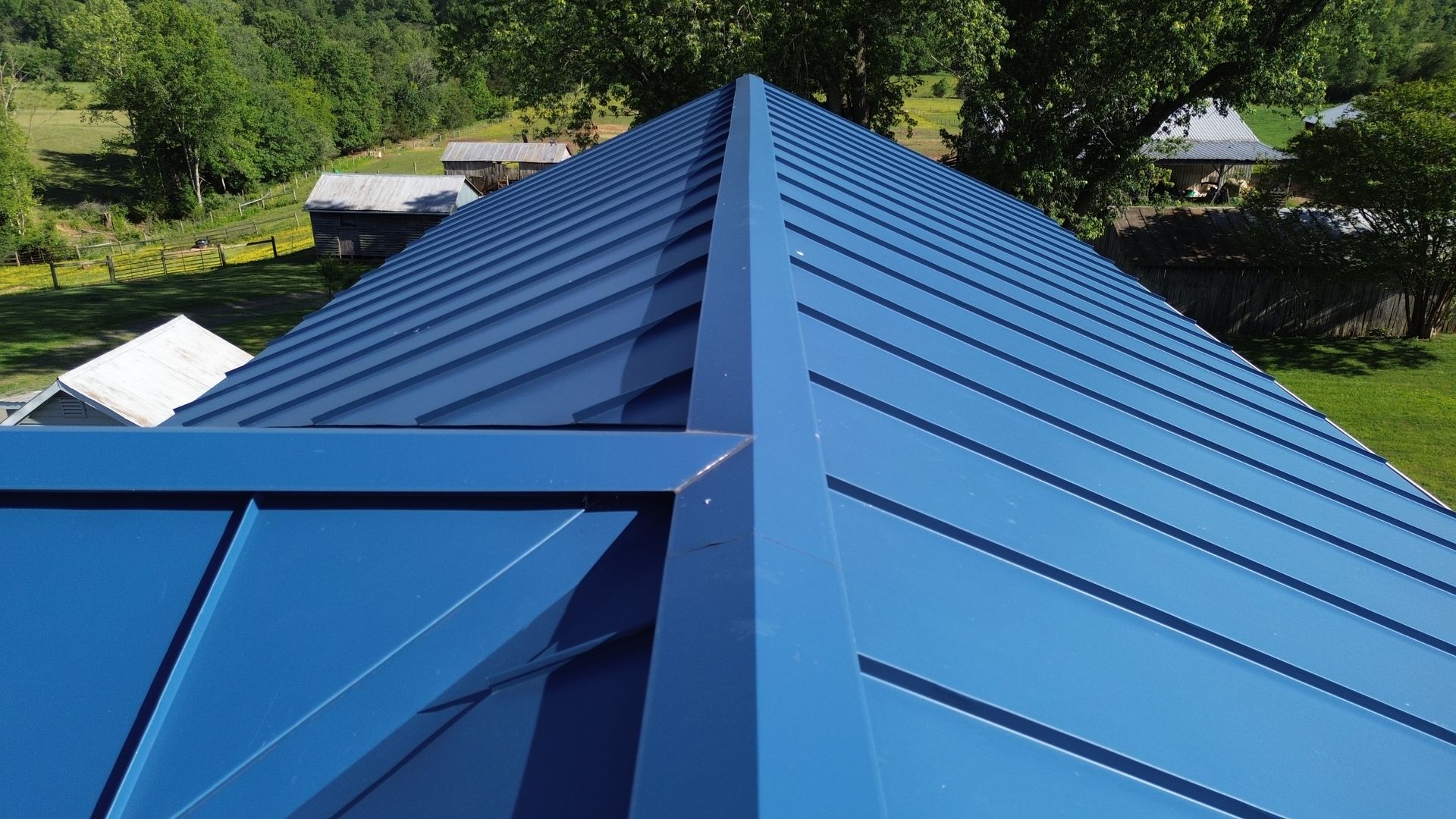 Royal Blue Standing Seam Metal McGlothlin roofing