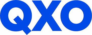 Blue logo with the letters QXO.