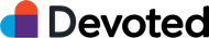 Devoted logo with multicolor icon and black text on white background