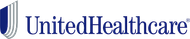 UnitedHealthcare logo in blue with stylized striped emblem