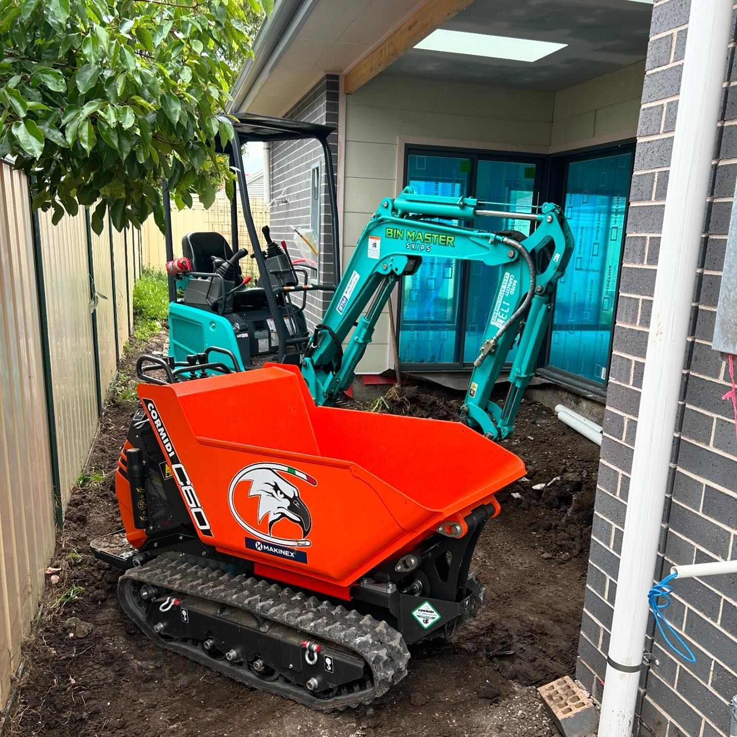 small excavator and dumper