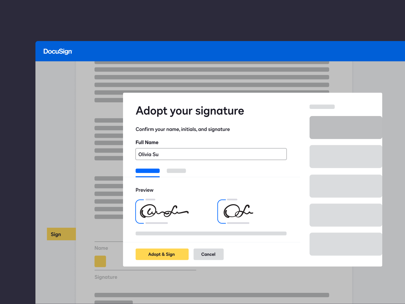 Docusign screenshot