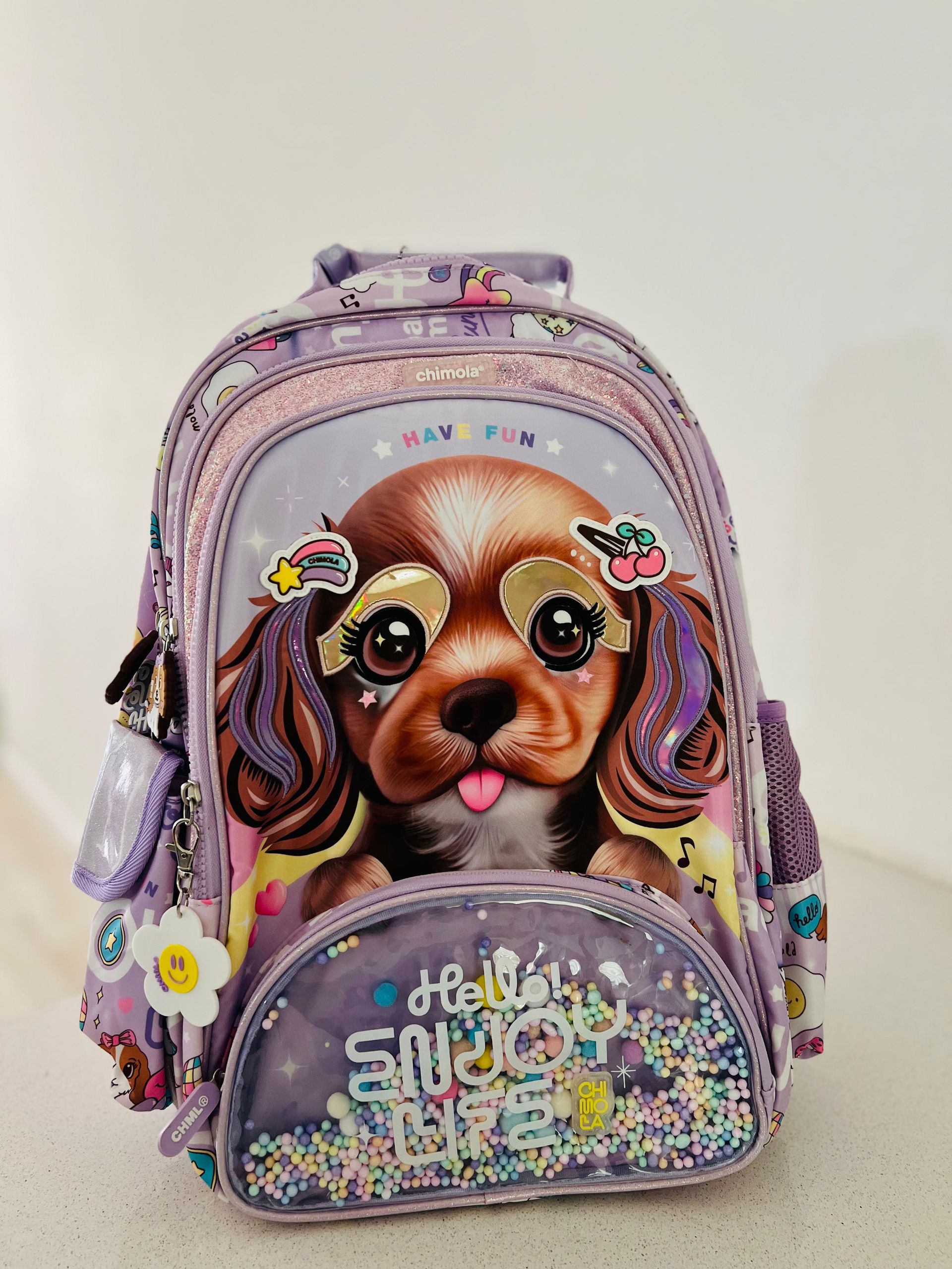 Mochila escolar 18 pulgadas de espalda, marca Chimola, modelo Dog.