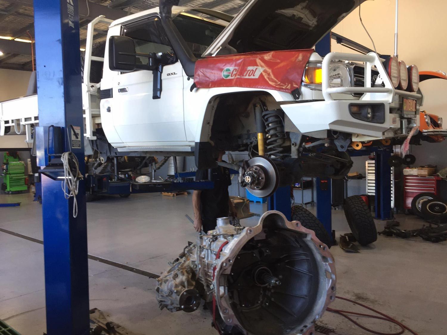 White Vehicle During A Car Service In Nambour