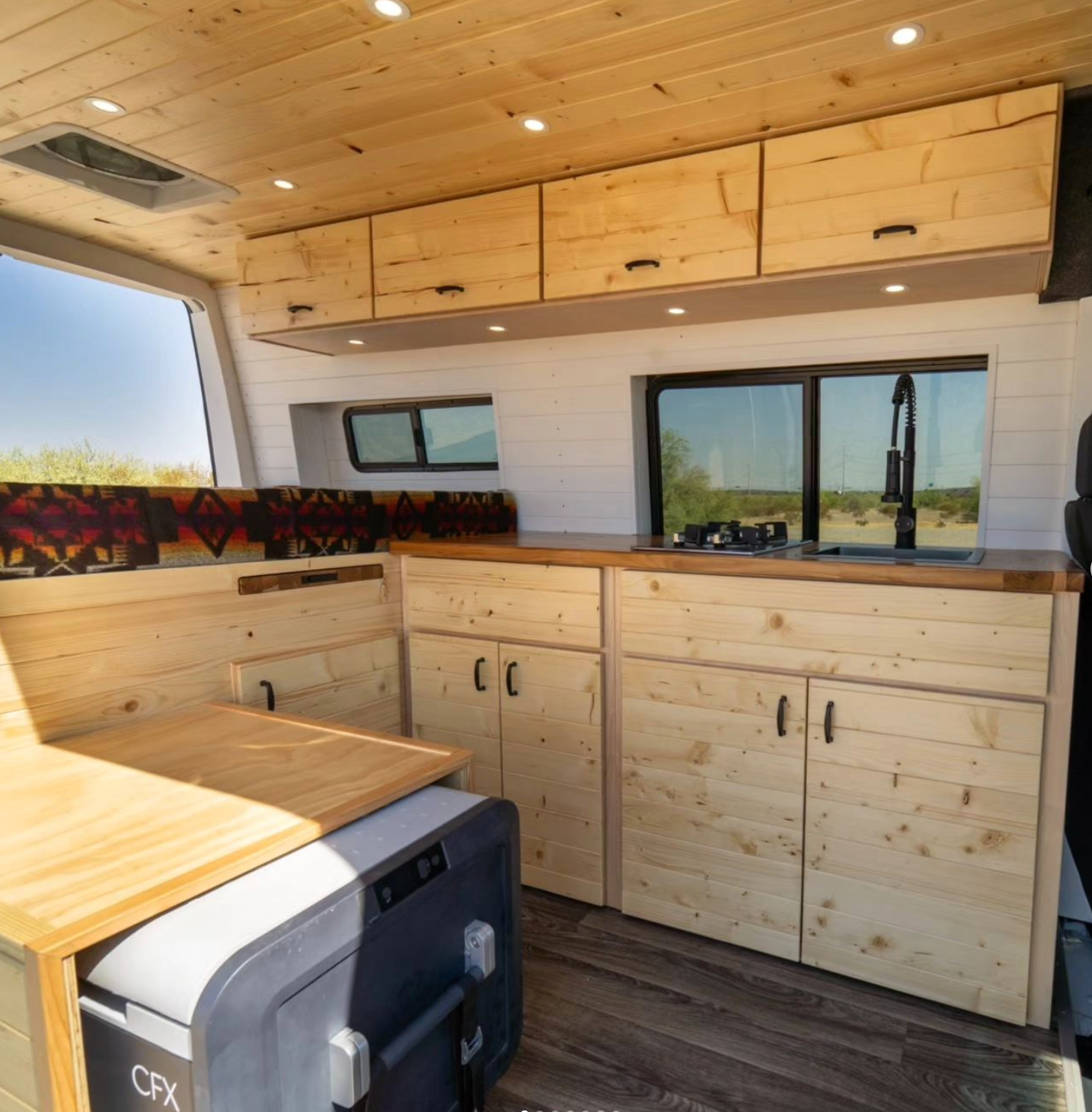 inside a camper van
