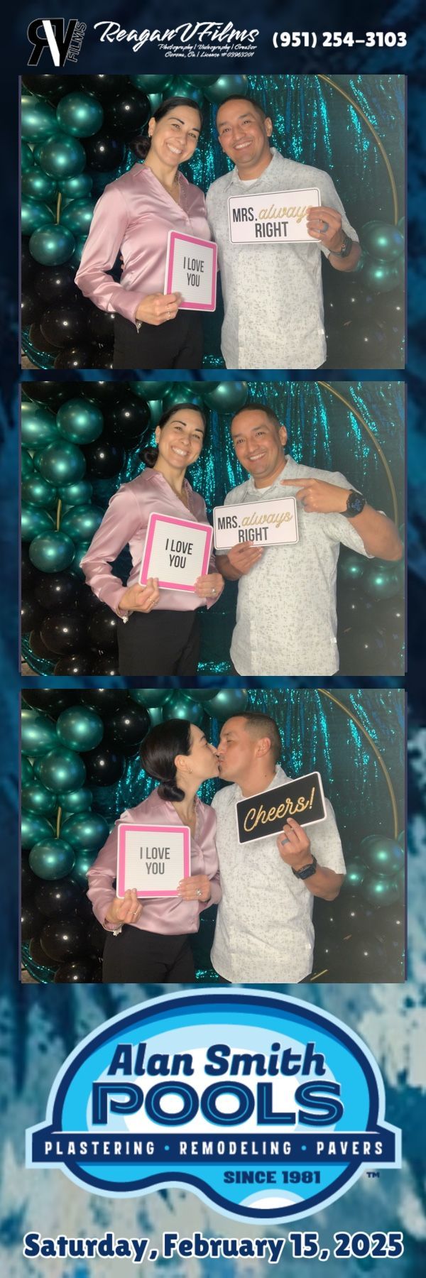 Photo booth strip: group posing at
