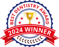 A seal that says best dentistry award 2024 winner