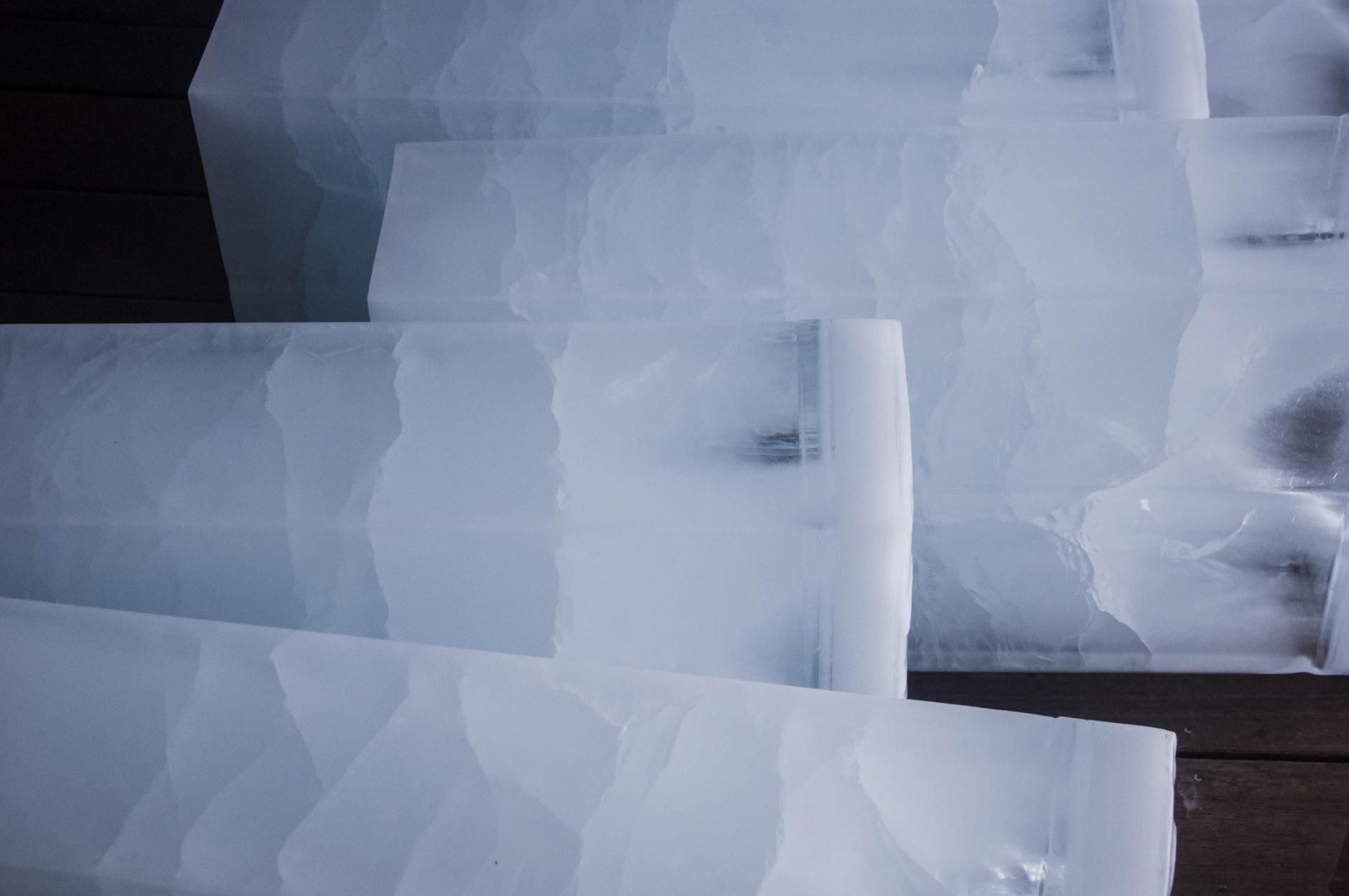 A Collection of Rectangular Ice Blocks With Frosted, Wavy Internal Textures — Cool Blue Ice & Water in Coolah, NSW