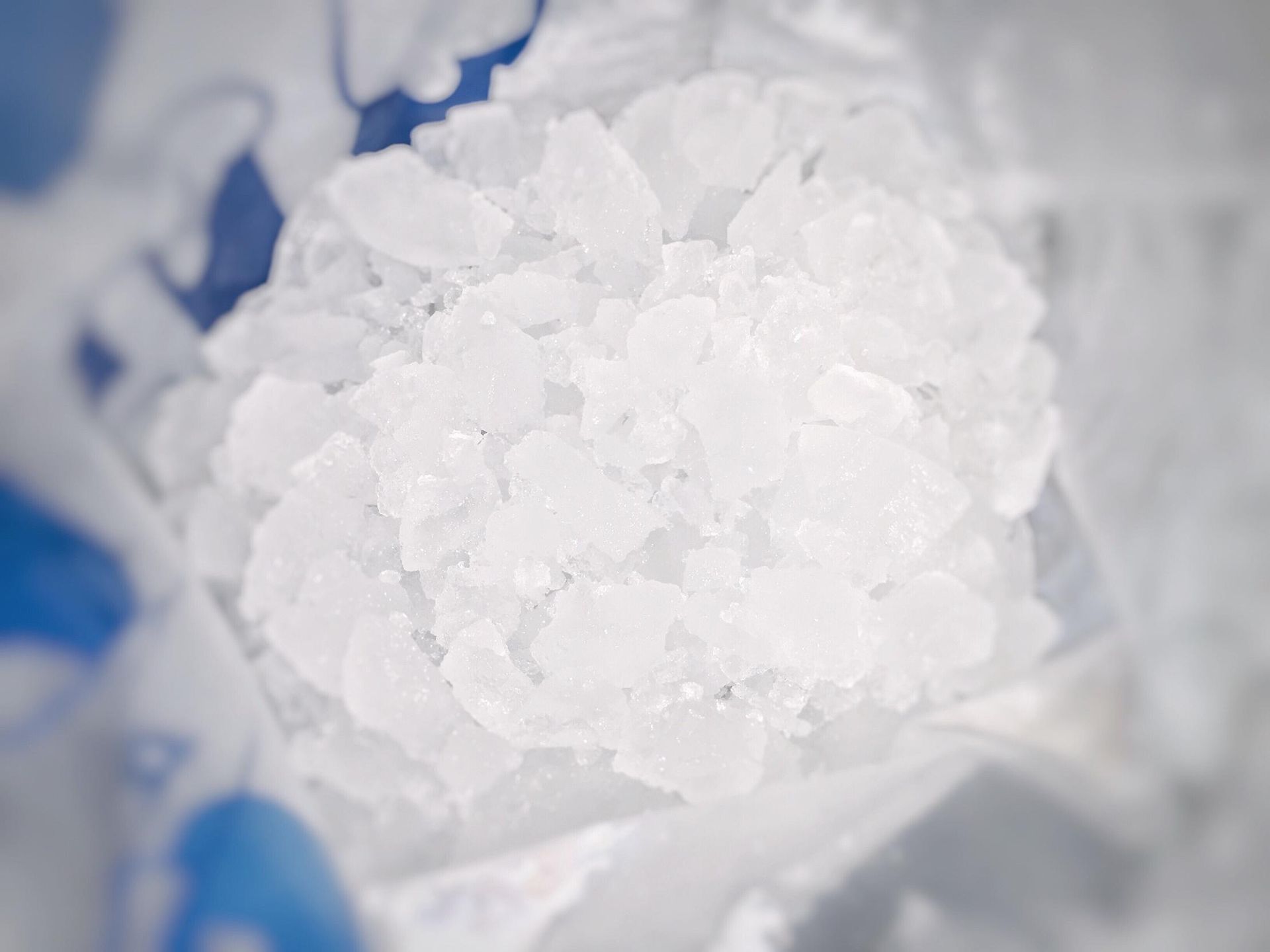 A Close-up, Top-down View of Irregular, Translucent White Ice Crystals — Cool Blue Ice & Water in Dubbo, NSW