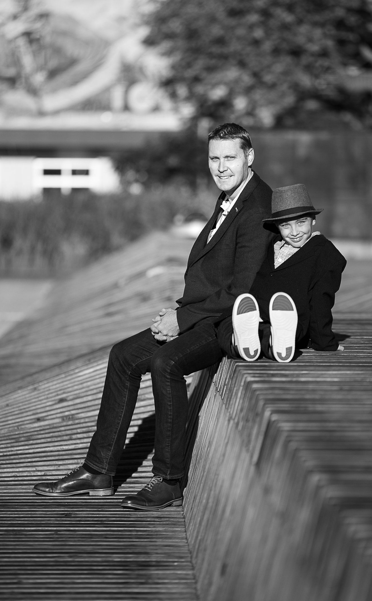 Natalie-DAngelo-Photography-Vancouver-BC-Canada-BlackWhite-Family-Portraits-Visual-Storyteller-father-son-little-boy-looking-camera