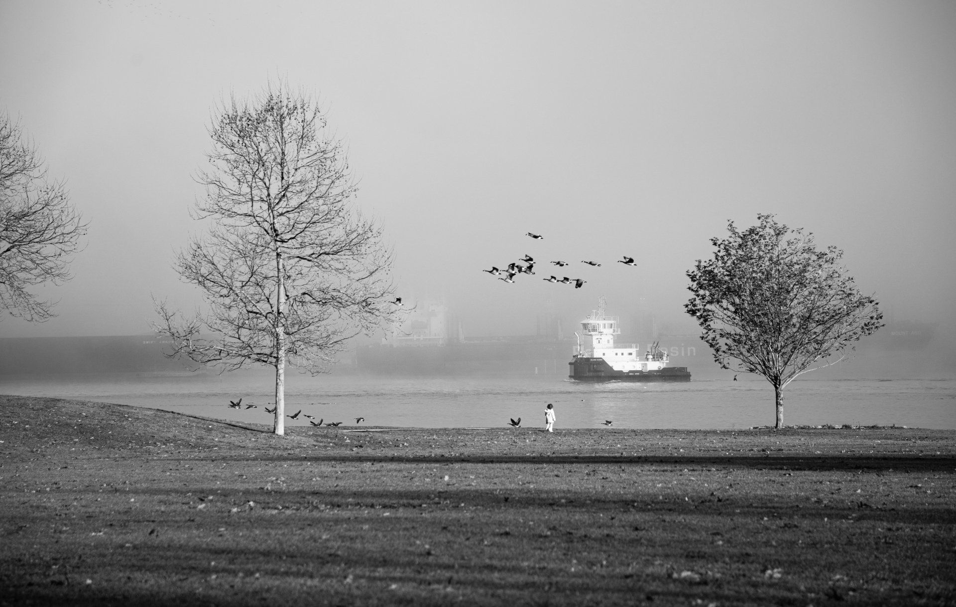 Natalie-DAngelo-Photography-Vancouver-BC-Canada-BlackWhite-Family-Portraits-Visual-Storyteller-little-girl-looking-boat-river
