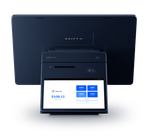 A black computer with a screen that says shift on it