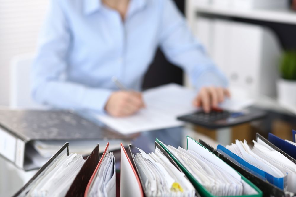 Office accountant managing payroll services, financial reports, and employee salary data