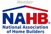 NAHB logo with blue and red roof line and “National Association of Home Builders” text, marked “Member”