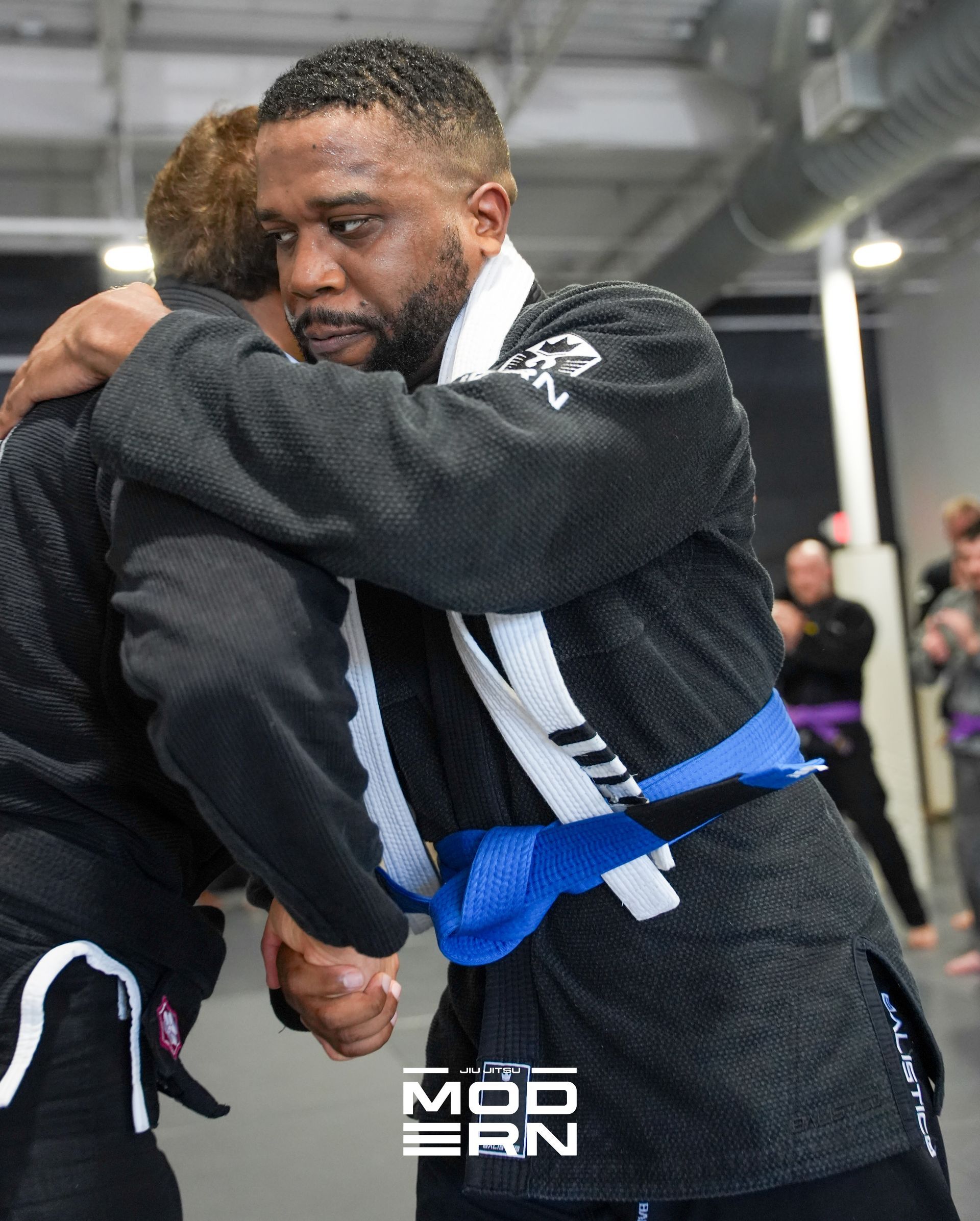 Adults drilling Brazilian Jiu-Jitsu technique at Jiu-Jitsu Modern in North Babylon, NY.