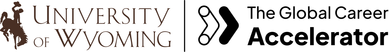 home University of Wyoming and The Global Career Accelerator logos